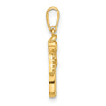 14k Polished CZ Angel Pendant