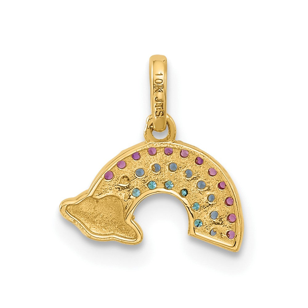 14K Polished Multi-color CZ Rainbow Pendant