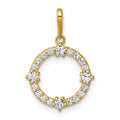 14k Polished CZ Circle Pendant