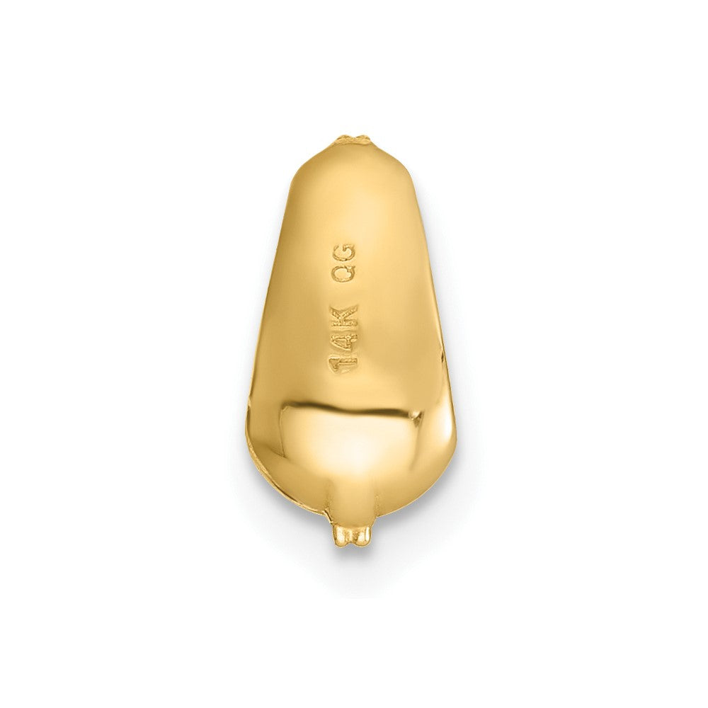 14k Polished CZ Domed Teardrop Chain Slide