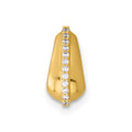 14k Polished CZ Domed Teardrop Chain Slide