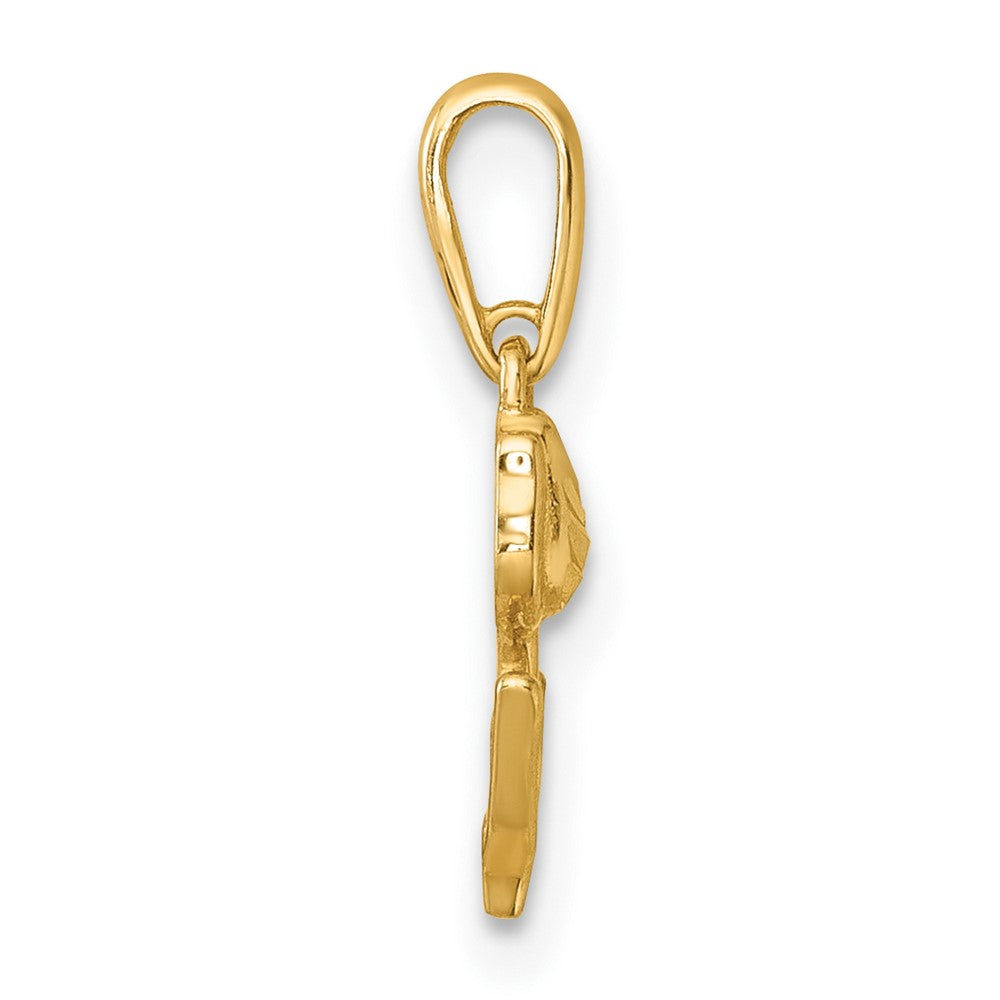 14k Polished and Diamond-cut Tulip Pendant