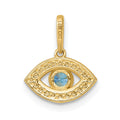 14k Polished CZ Evil Eye Pendant
