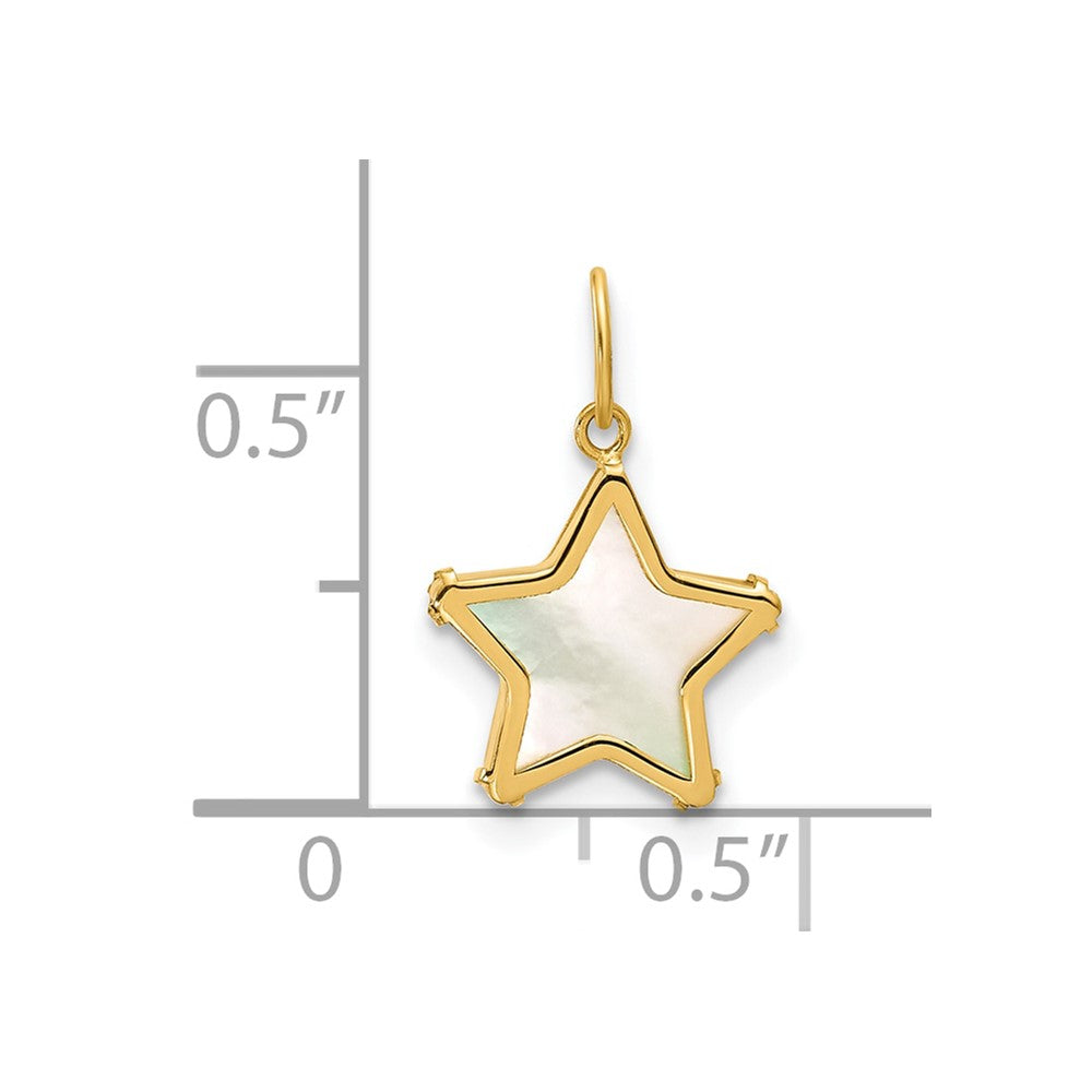 14K Polished Mother of Pearl Star Pendant