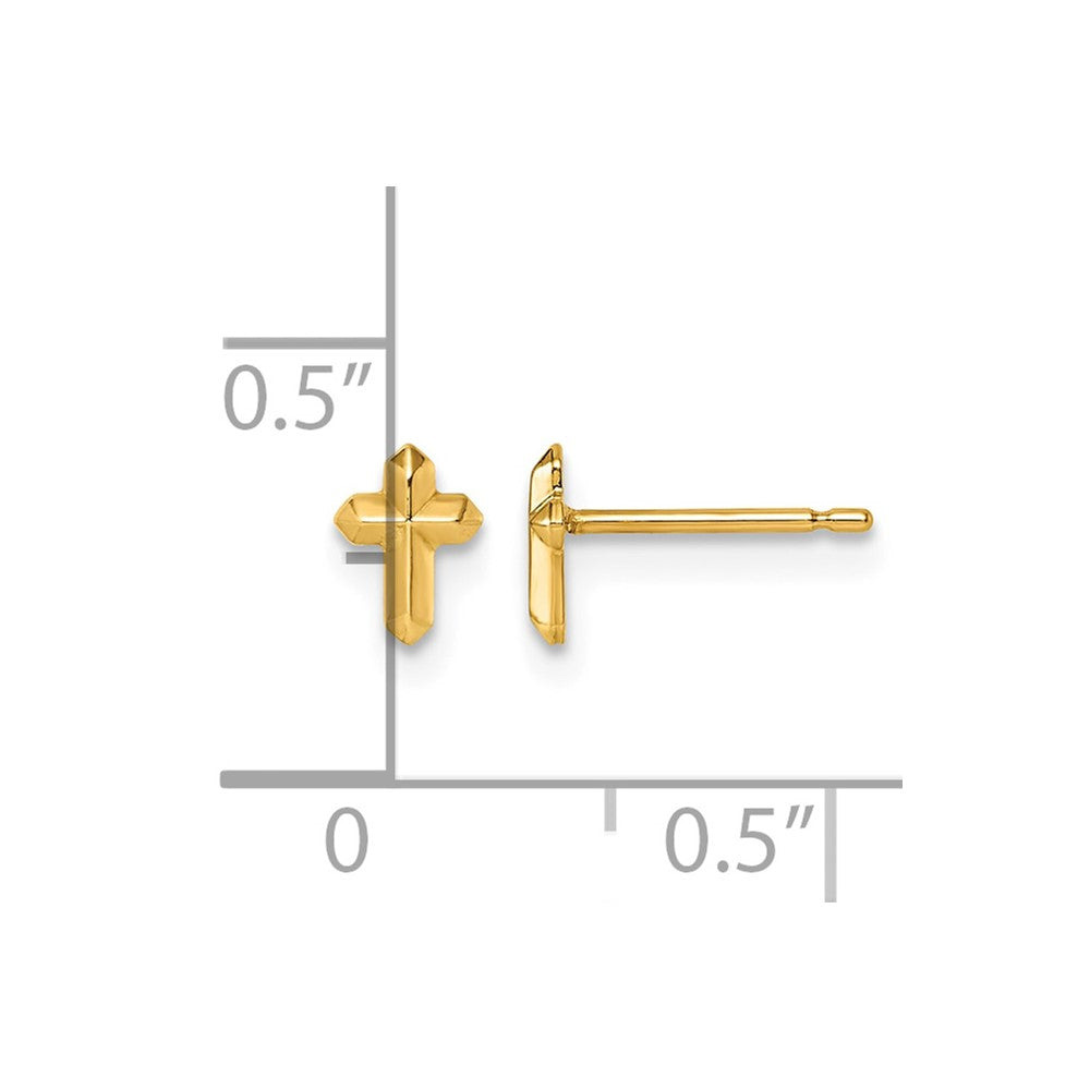 14K Polished Cross Post Earrings