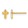14K Polished Cross Post Earrings