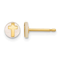 14K Polished Mother of Pearl Cross Post Earrings