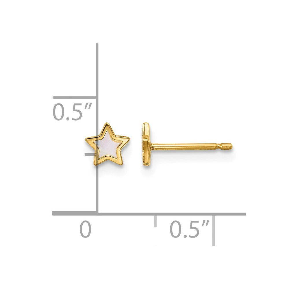 14K Polished Mother of Pearl Star Post Earrings