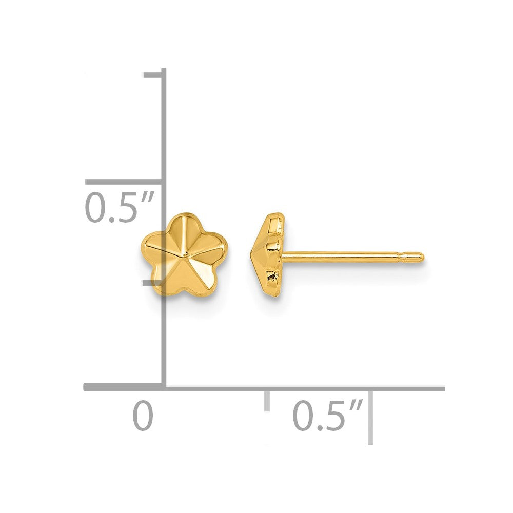 14k Polished Flower Post Earrings