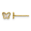 14K Polished Mother of Pearl Butterfly Post Earrings