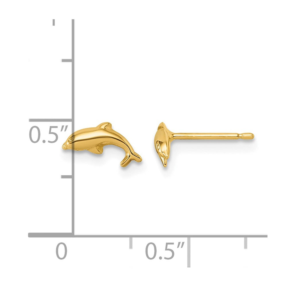 14k Polished Dolphin Post Earrings