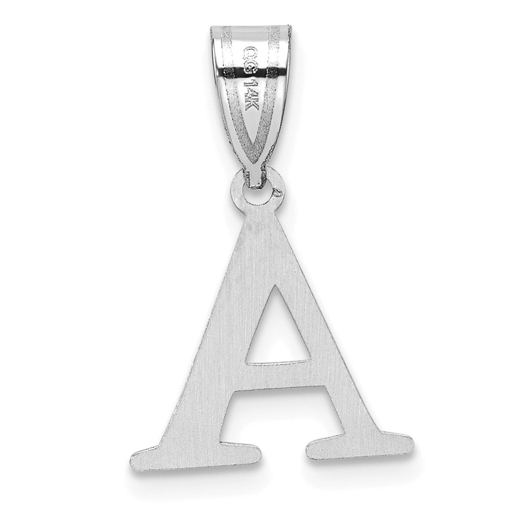 14kw Polished Etched Letter A Initial Pendant