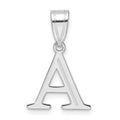 14kw Polished Etched Letter A Initial Pendant