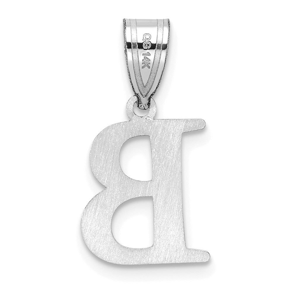 14kw Polished Etched Letter B Initial Pendant