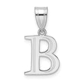 14kw Polished Etched Letter B Initial Pendant