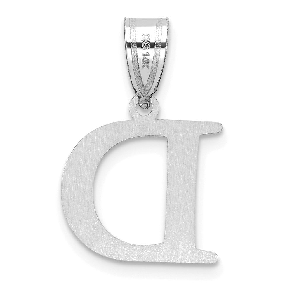 14kw Polished Etched Letter D Initial Pendant