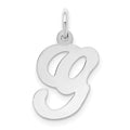 14KW White Gold Script Letter G Initial Charm