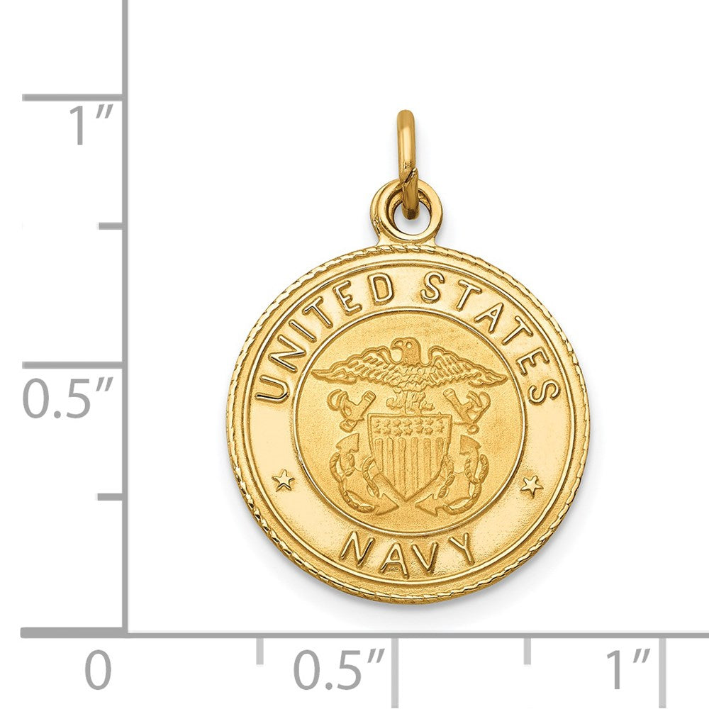 14k U.S. NAVY Insignia Disc Pendant
