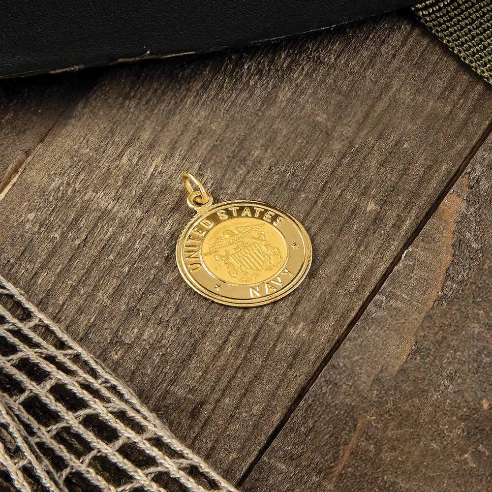 14k U.S. NAVY Insignia Disc Pendant