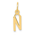 14k Small Slanted Block Letter N Initial Charm