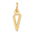 14k Small Slanted Block Letter V Initial Charm