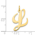 14k Large Fancy Script Letter L Initial Charm