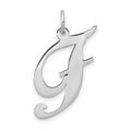 14k White Gold Large Fancy Script Letter F Initial Charm