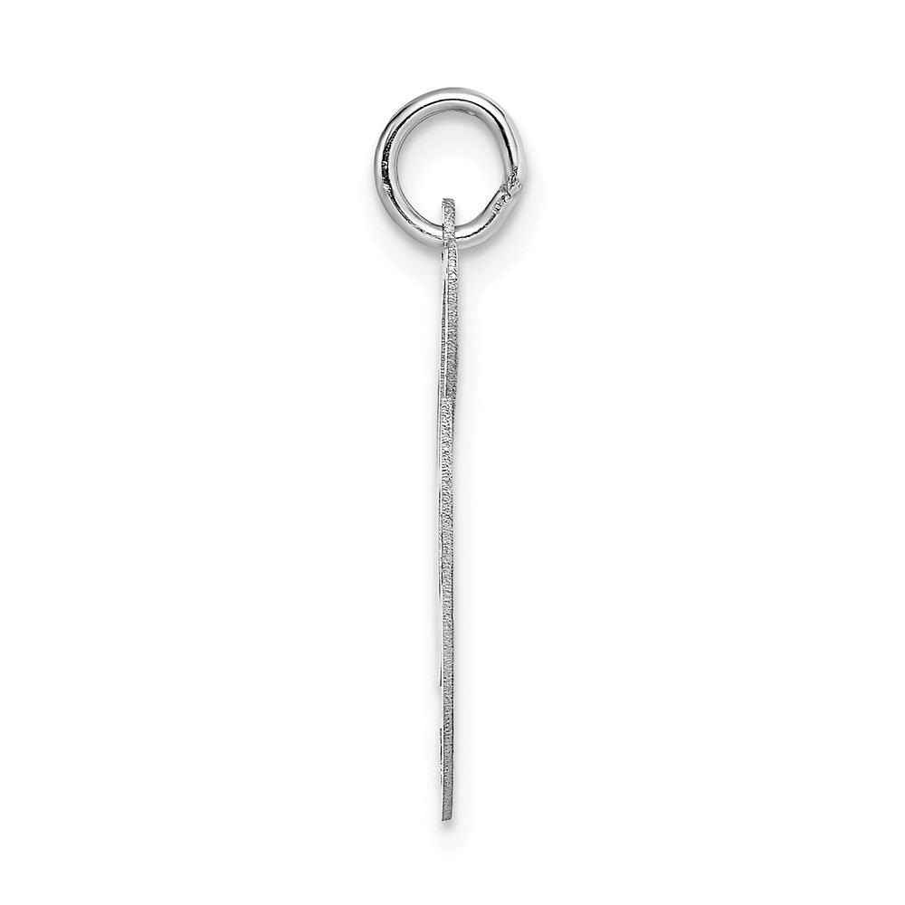 14k White Gold Large Fancy Script Letter G Initial Charm
