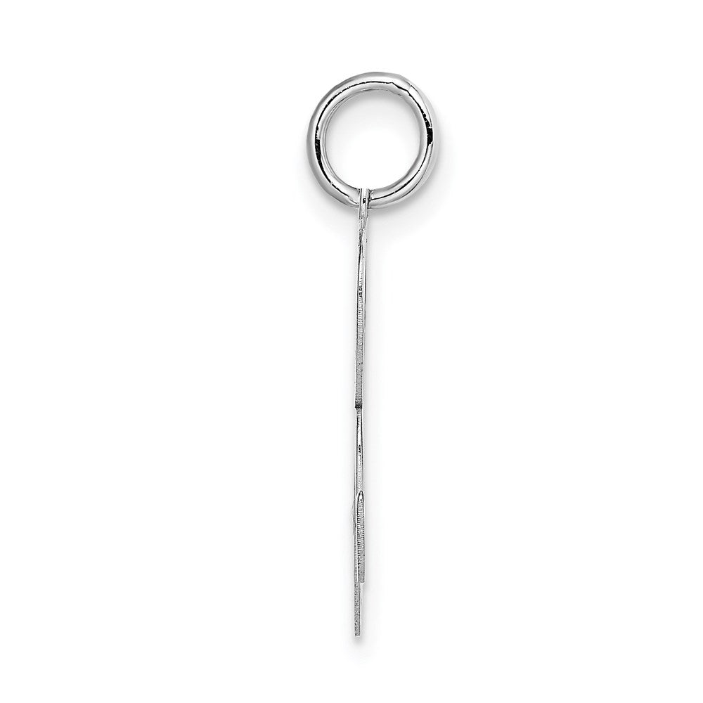 14k White Gold Large Fancy Script Letter R Initial Charm