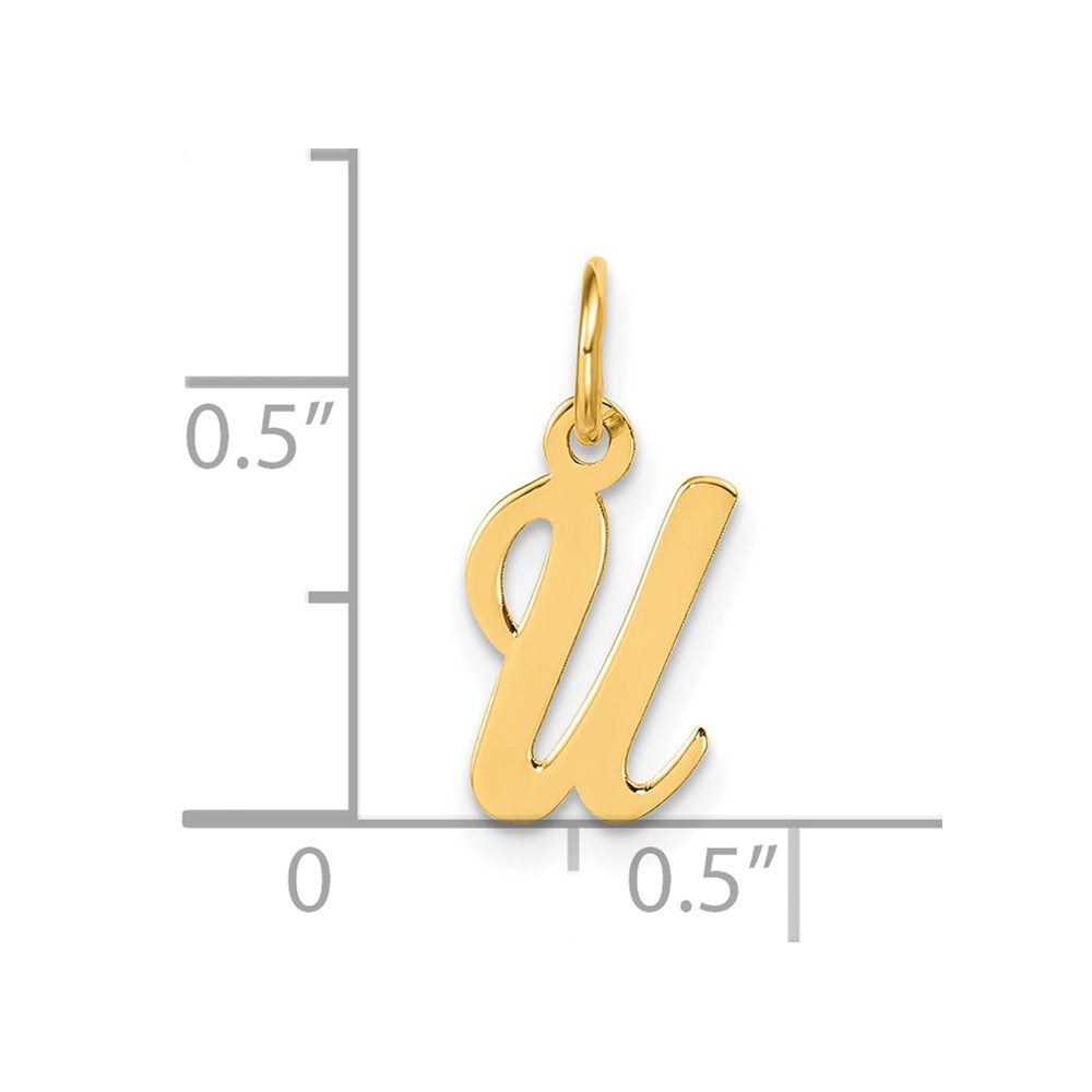 14k Small Script Letter U Initial Charm