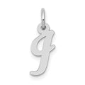 14k White Gold Small Script Letter I Initial Charm