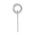 14k White Gold Small Script Letter V Initial Charm