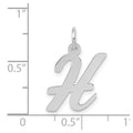 14k White Gold Medium Script Letter H Initial Charm