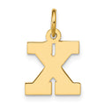 14k Small Block Initial X Charm