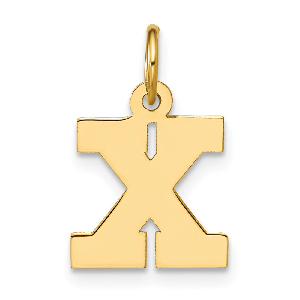 14k Small Block Initial X Charm
