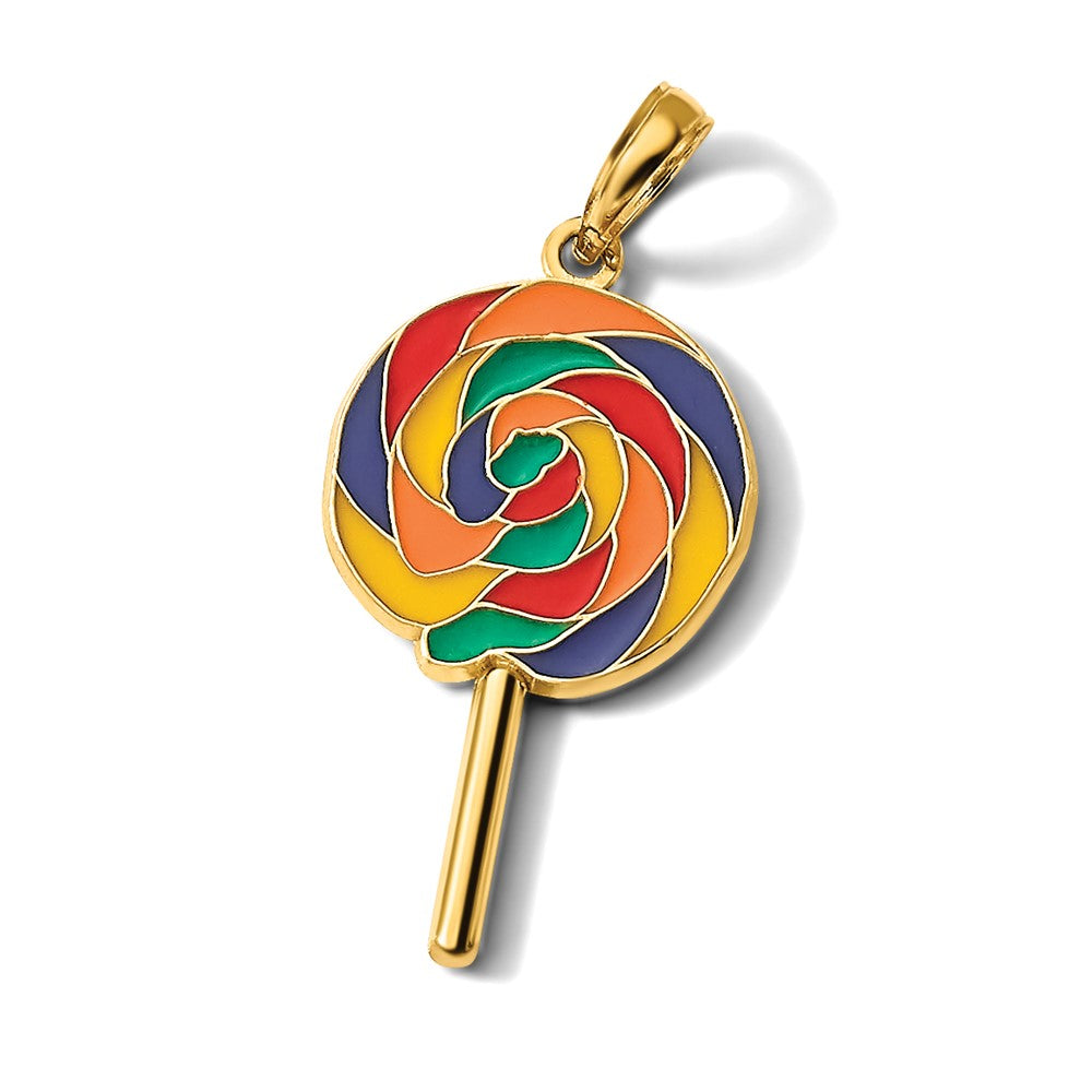 14k 3D Enameled Lollipop Pendant