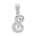 14KW White Gold Script Letter E Initial Pendant