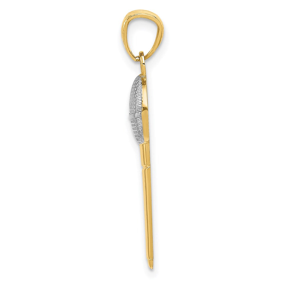 14k and Rhodium Microphone Pendant