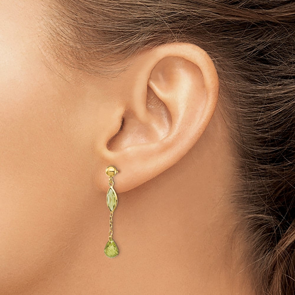 14k Peridot Post Earrings