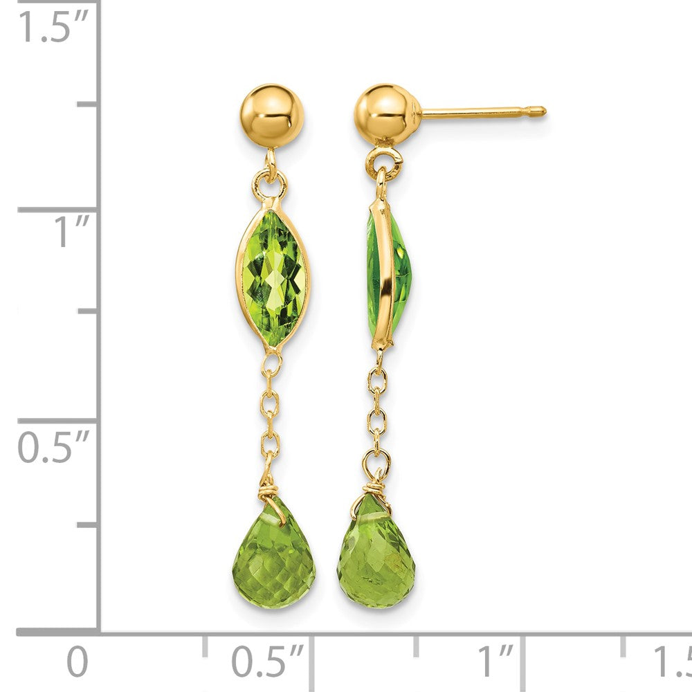 14k Peridot Post Earrings