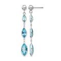 14K WG Blue Topaz Post Earrings