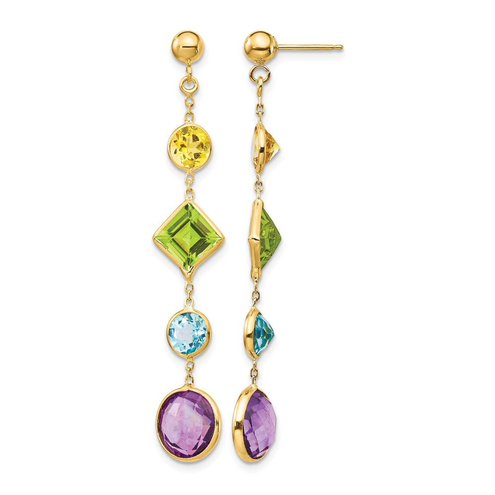 14K Muti-Gemstone Post Earrings