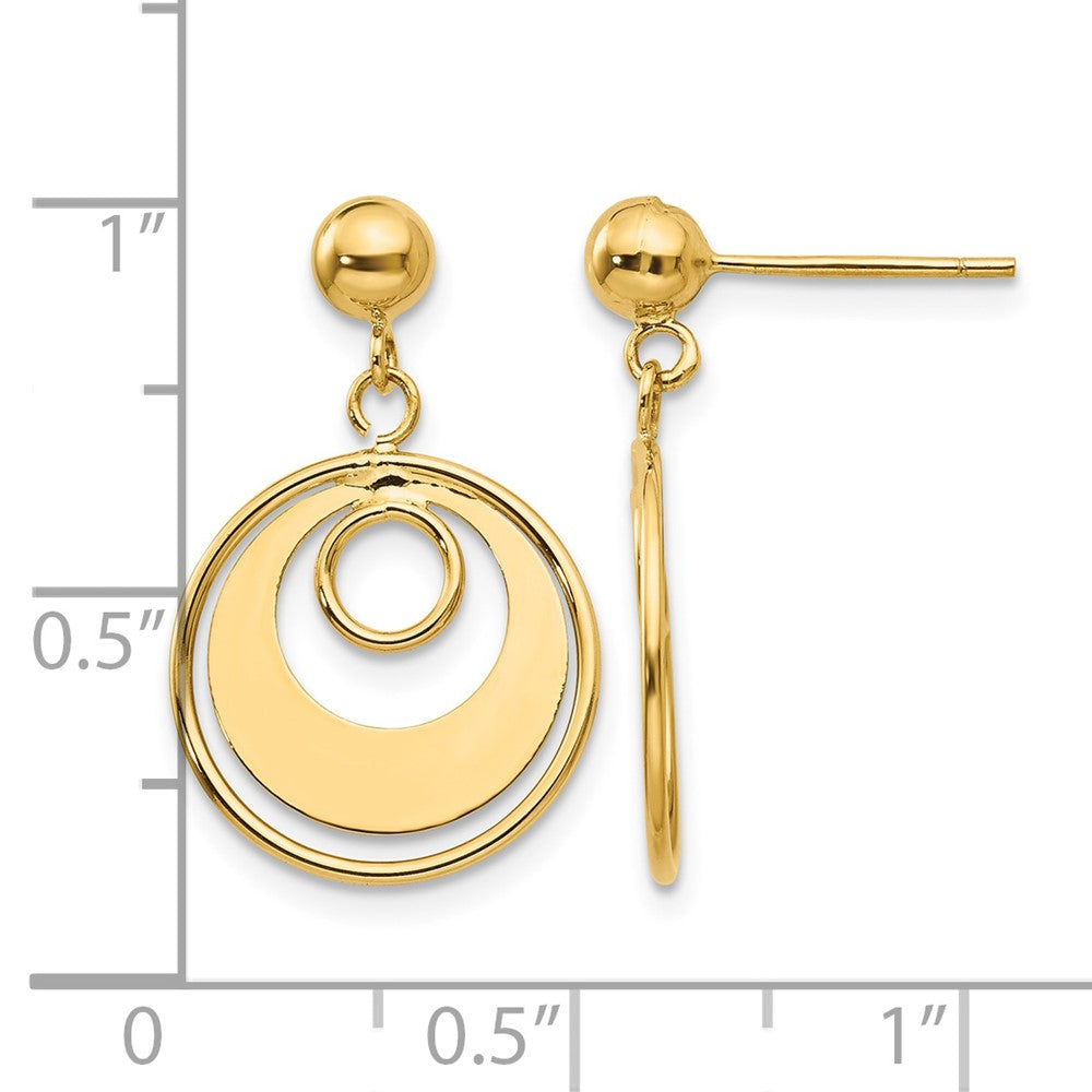 14k Circle Post Earrings