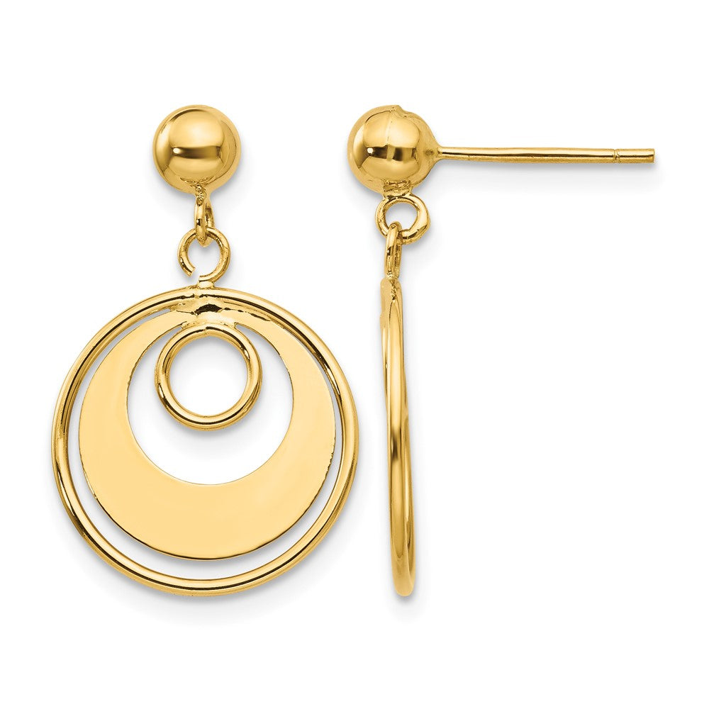 14k Circle Post Earrings
