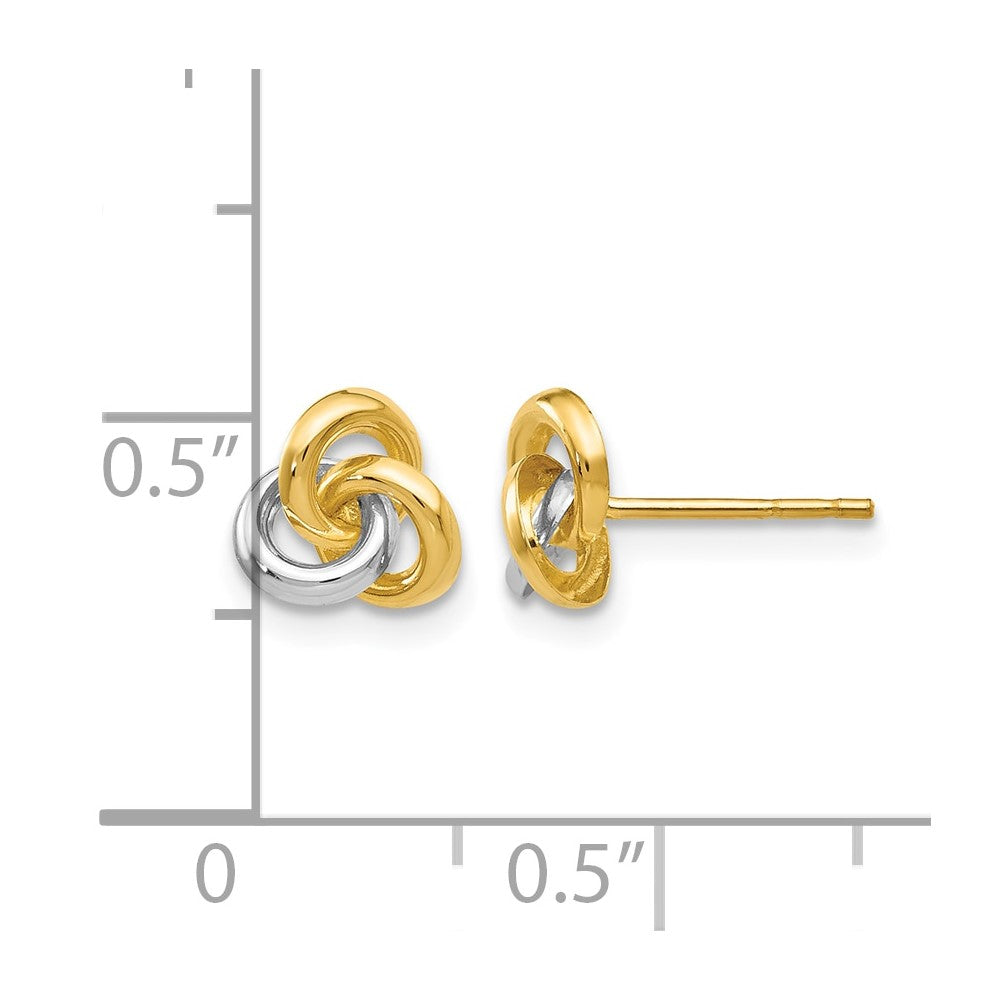 14k & Rhodium Trinity Knot Earrings