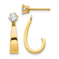 14k J Hoop with CZ Stud Earring Jackets