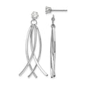 14k White Gold Curved Dangles with CZ Stud Earring Jackets