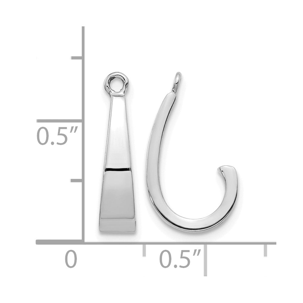 14k White Gold J Hoop Earrings Jackets
