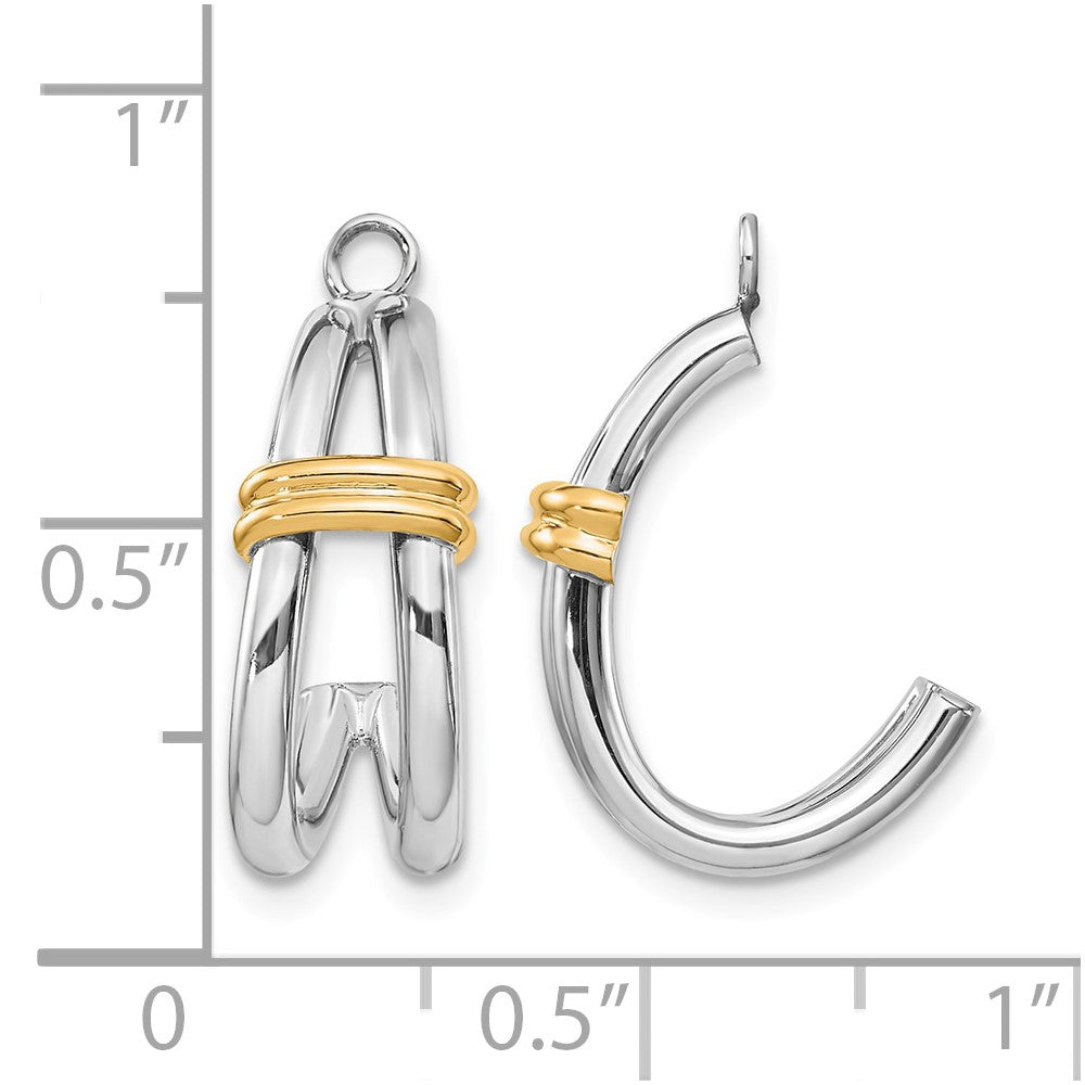 14k Two-tone J Hoop Earring Jackets