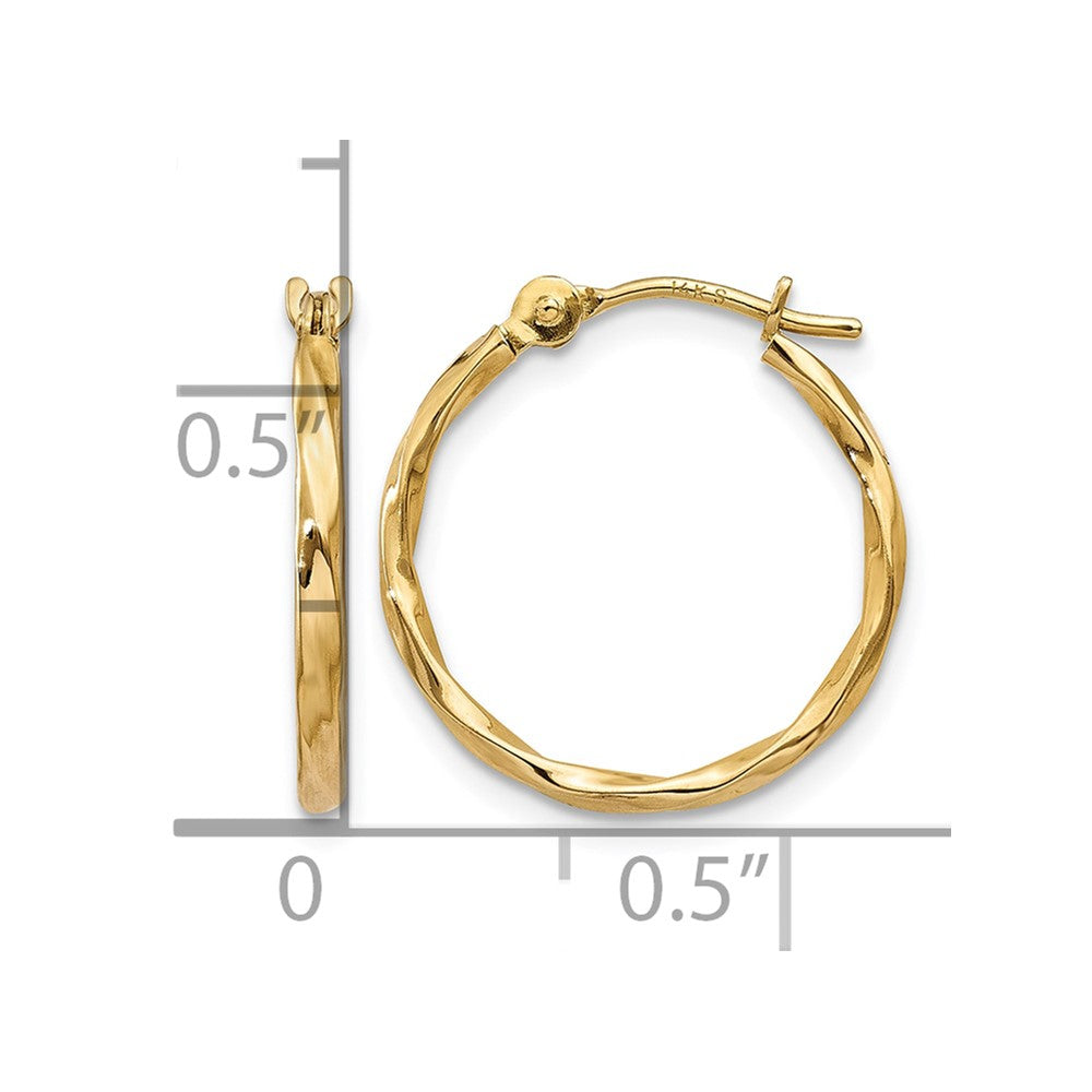 14k Twist Hoop Earrings